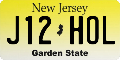 NJ license plate J12HOL