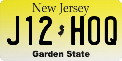 NJ license plate J12HOQ