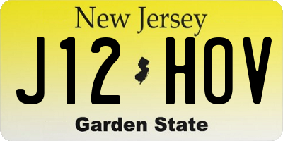 NJ license plate J12HOV