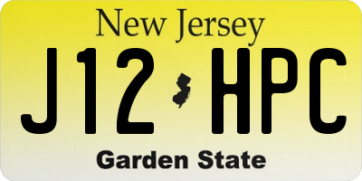 NJ license plate J12HPC