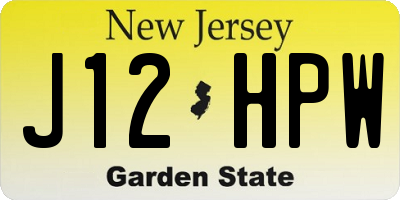 NJ license plate J12HPW