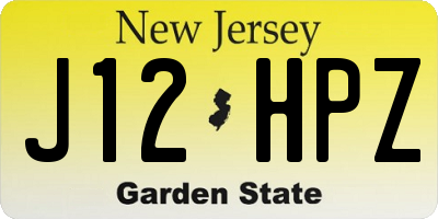 NJ license plate J12HPZ