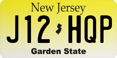 NJ license plate J12HQP