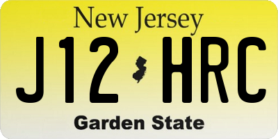 NJ license plate J12HRC