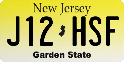NJ license plate J12HSF