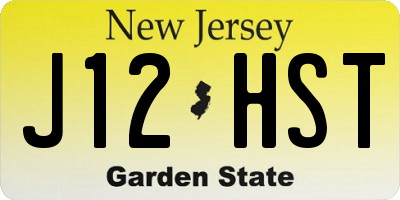 NJ license plate J12HST