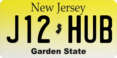 NJ license plate J12HUB