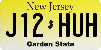 NJ license plate J12HUH