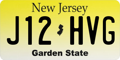 NJ license plate J12HVG