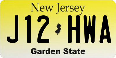 NJ license plate J12HWA