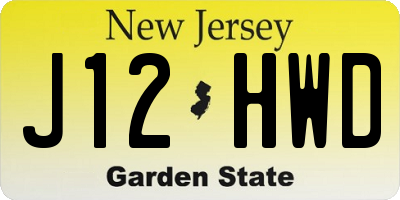 NJ license plate J12HWD