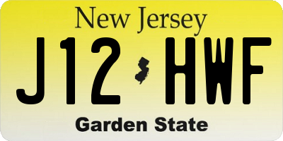 NJ license plate J12HWF