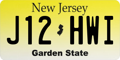 NJ license plate J12HWI