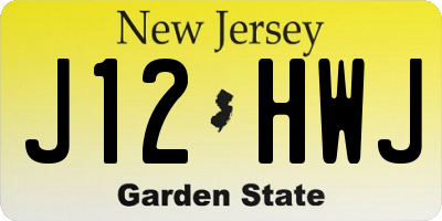 NJ license plate J12HWJ