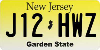 NJ license plate J12HWZ