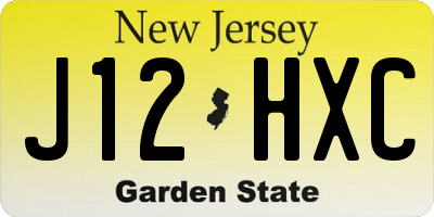 NJ license plate J12HXC