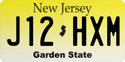 NJ license plate J12HXM