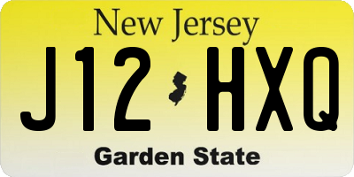 NJ license plate J12HXQ