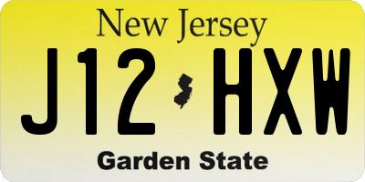 NJ license plate J12HXW