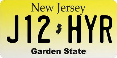 NJ license plate J12HYR