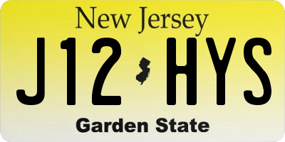 NJ license plate J12HYS