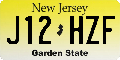 NJ license plate J12HZF