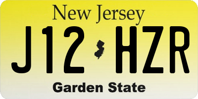 NJ license plate J12HZR