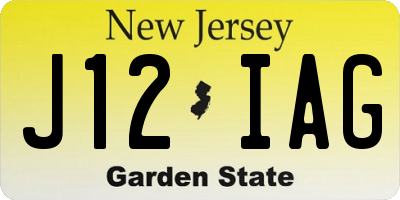 NJ license plate J12IAG