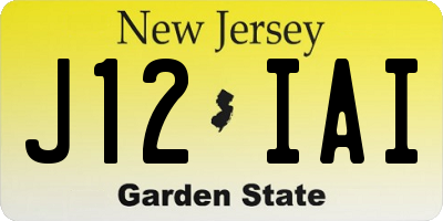 NJ license plate J12IAI