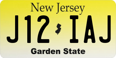 NJ license plate J12IAJ