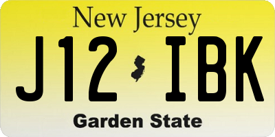 NJ license plate J12IBK