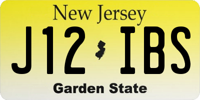 NJ license plate J12IBS