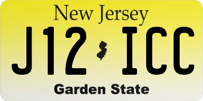 NJ license plate J12ICC