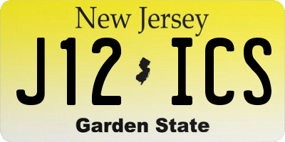 NJ license plate J12ICS