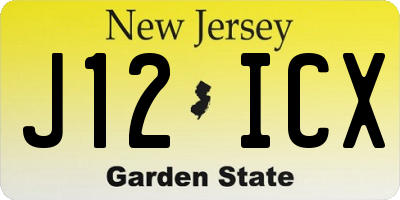 NJ license plate J12ICX