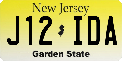 NJ license plate J12IDA