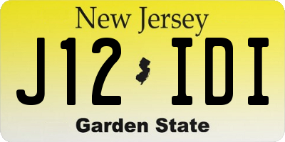 NJ license plate J12IDI