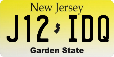 NJ license plate J12IDQ