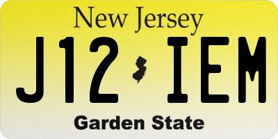 NJ license plate J12IEM