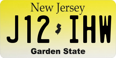 NJ license plate J12IHW