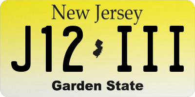 NJ license plate J12III
