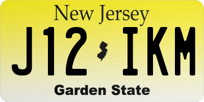 NJ license plate J12IKM