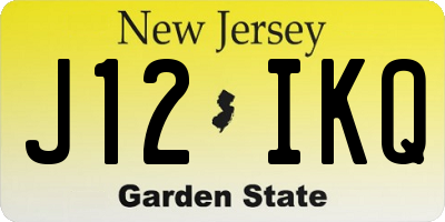 NJ license plate J12IKQ
