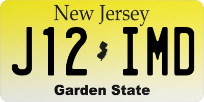 NJ license plate J12IMD
