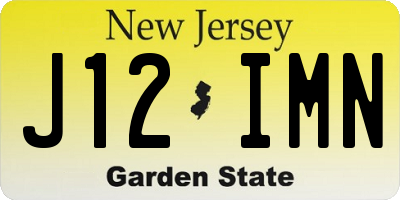 NJ license plate J12IMN