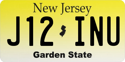 NJ license plate J12INU