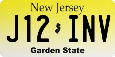 NJ license plate J12INV