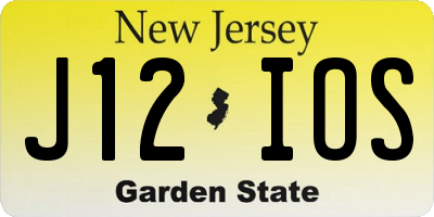 NJ license plate J12IOS