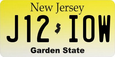 NJ license plate J12IOW