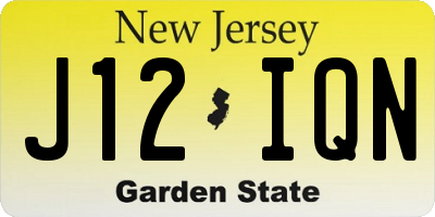NJ license plate J12IQN